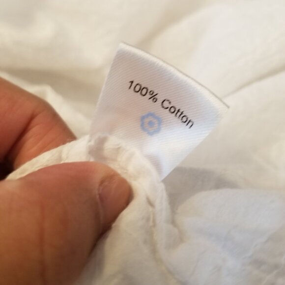 100% Cotton Resort Wear White Floral Textured Bikini Coverup Dress Women Medium - Picture 11 of 14